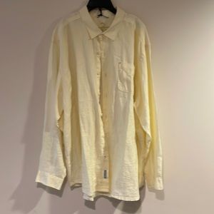 Brand new Tommy Bahama linen yellow relaxed button down shirt XXL